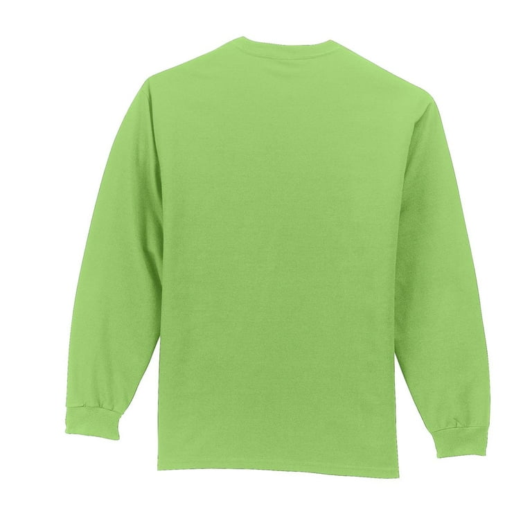 Port Company Tall Long Sleeve Essential Pocket Tee-XLT (Lime