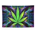 thumbnail image 5 of PRATYUS  Wall Hanging Marijuana Weed Leaf Green Wall Tapestry with Art Nature Home Decorations for Living Room Bedroom Dorm Décor (60x40 Inch) 60x40in, 5 of 7