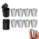 thumbnail image 1 of Vaso de chupito de acero inoxidable mini de 30 ml, copas para beber vino con funda de cuero, bolsa para barra de cocina, color plateado, 1 of 5