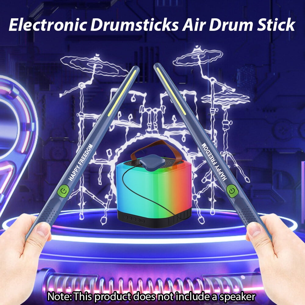 Electronic Drumsticks Air Drum Stick 16D Speaker DSP Level Sound Card Low Delay Portable Electric Rhythm Drum Sticks for Beginners Adults Professional Drummer Student
