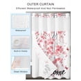 thumbnail image 2 of No Hook Cloth Fabric Shower Curtain with Snap in Liner, Cherry Blossoms Waterproof Shower Curtains Set with See Through Top Window, Butterfly Pink Flower Pastoral Spring Bath Curtains Shower 36"x78", 2 of 6