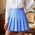 thumbnail image 2 of XIAOCHA Women's Plaid Pleated Mini Skirt High Waist A Line Preppy Style Casual School Uniform Skirts, 2 of 4