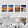 thumbnail image 4 of PixonSign Framed Wall Art Vibrant Orange & Blue Sunset Ocean Beach Pier Prints, Set of 4 Sea Landscape Wall Decors, Nature Wall Décor, Adhesive Canvas Poster, Modern Home Artwork - 8"x10" White, 4 of 5