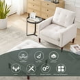thumbnail image 4 of Comfortable Armchair with Ottoman, Modern Fabric Single Sofa Chair Accent Chair with Solid Wood Legs, Single Sofa Reading Chair with Ottoman Footrest For Living Room Bedroom Small Spaces Office, Beige, 4 of 7