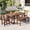 Brown Wood, variant on HighSound 6-Piece Outdoor Acacia Wood Dining Set, Patio Table and Chairs Set with Bench for 6-7 People, Outdoor Dining Furniture Set for Garden, Backyard and Poolside, Natural