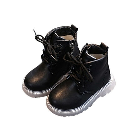 

Zodanni Child Casual Chunky Heel Combat Boot Kids Outdoor Lace Up Ankle Boots Slip Resistant Black 10C