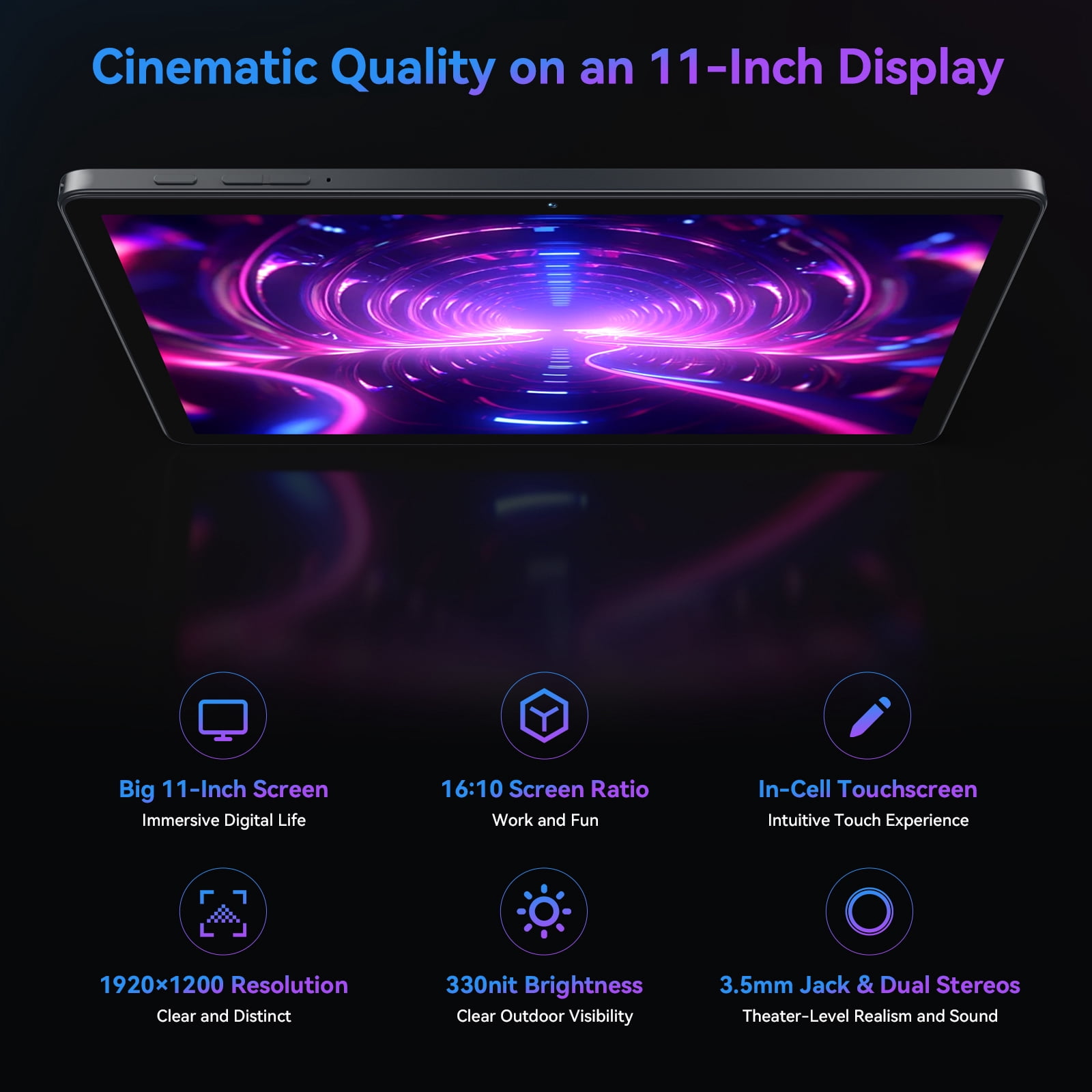 11 inch Android 15 Tablet, 128GB ROM 16GB RAM, 1TB Expand, 4G Lte Tablet with Keyboard, MTK8786 Octa-Core, 5G WiFi+Cellular, 13MP Dual Cameras, Gemini AI 2.0