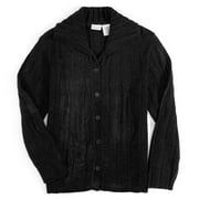 Women's Plus Collared Chenille Cardigan