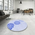 thumbnail image 3 of Ahgly Company Indoor Round Patterned Lavender Blue Area Rugs, 4' Round, 3 of 6