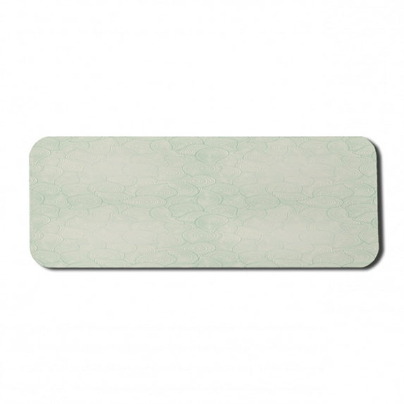 Abstract Computer Mouse Pad, Jumbled Composition of Moire Uneven Drop Shapes Abstract Complex Design, Rectangle Non-Slip Rubber Mousepad Large, 31" x 12" Gaming Size, Sea Green Eggshell, by Ambesonne