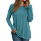 thumbnail image 2 of Camisetas para mujer,Camisa de manga larga con bloques de color para mujer, blusa informal de cuello redondo, blusa de poliéster para uso diario, sopatenor, 2 of 8