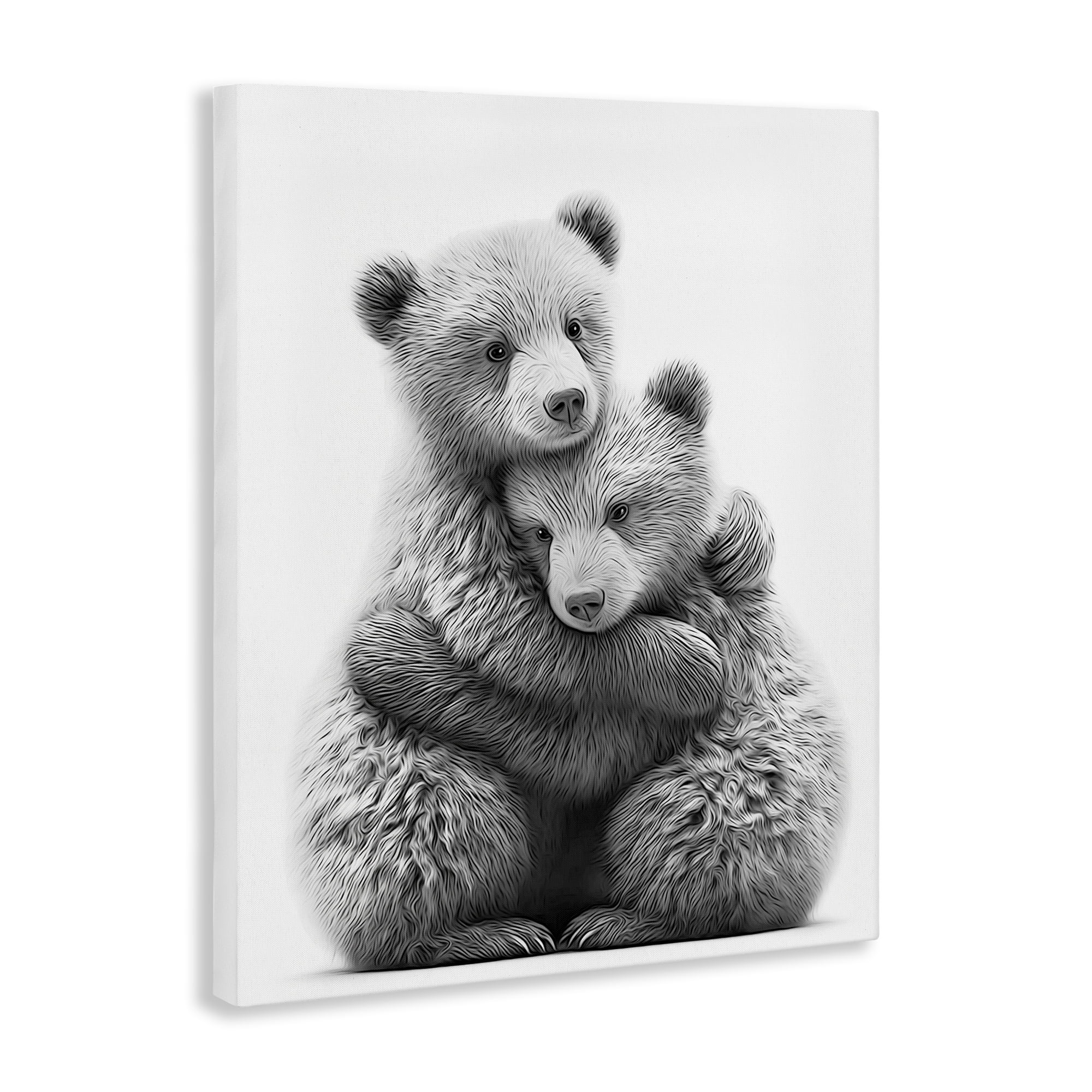 Stupell Industries Two Hugging Bears Animals & Insects Painting Gallery Wrapped Canvas Art Print Wall Art, 16 x 20