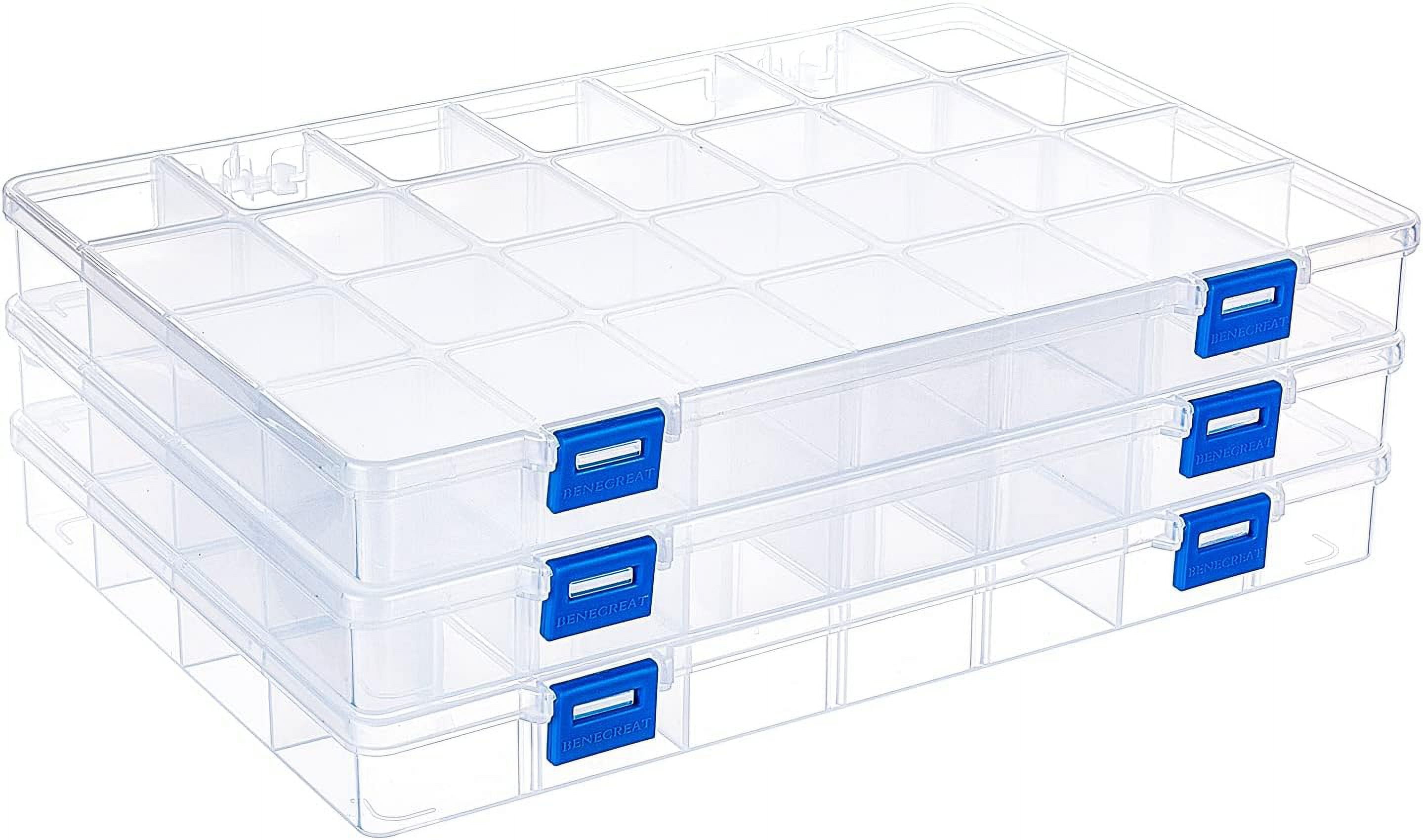 4PCS 12 Grids Plastic Storage Box Jewellery Box Compartment Organizer Earring Storage Containers Clear Plastic Bead Case(8.9x6x1.2Inch) colorful DIY