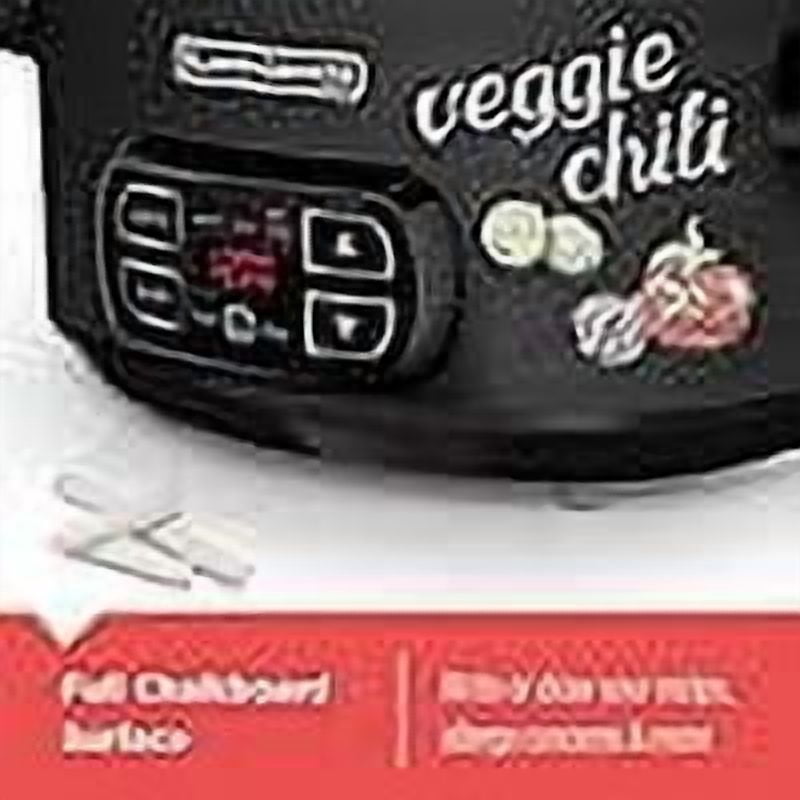 BLACK+DECKER 7-Quart Slow Cooker, SCD4007, Chalkboard Exterior, Locking Lid, 3 Heat Settings, Removable Stoneware Crock