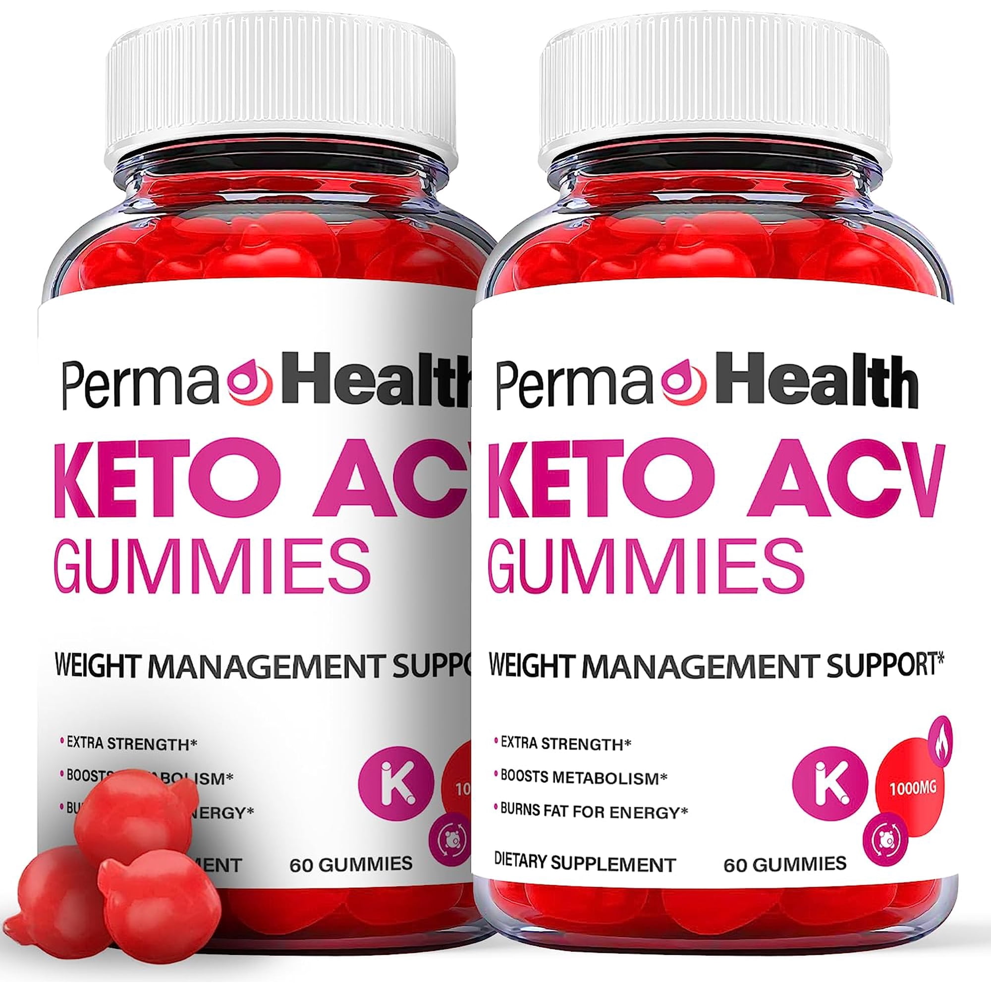 (2 Pack) Perma Health Keto ACV Gummies - Supplement for Weight Loss - Energy & Focus Boosting Dietary Supplements for Weight Management & Metabolism - Fat Burn - 120 Gummies