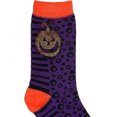 thumbnail image 2 of Davco Womens' Purple/Orange Glitter Pumpkin Socks (9/11), 2 of 2