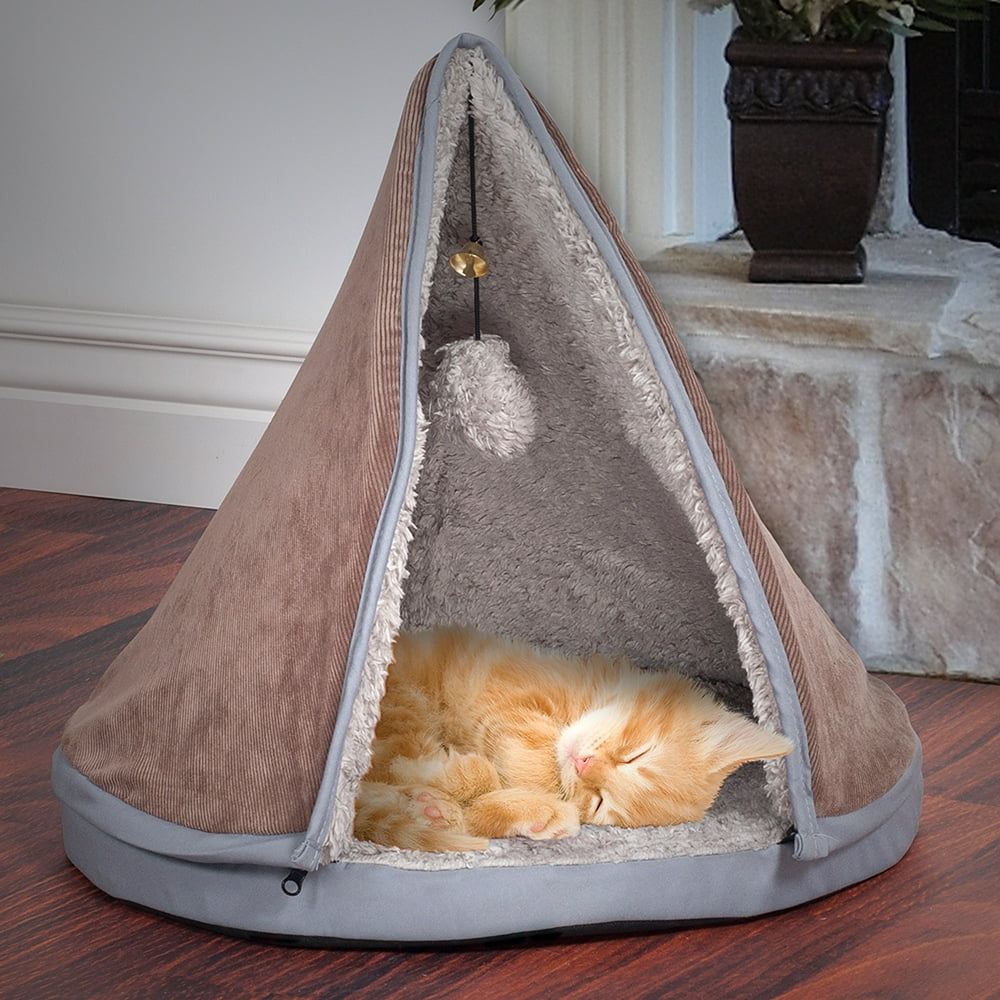 Teepee Cat Bed, Kitten Kitty Sleep and Play Pet Bed with Removeable Top