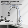 thumbnail image 5 of Fithood Touchless Kitchen Faucet-Smart Kitchen Sink Faucet sensor, 4Mode Pull Down Kitchen Sprayer, Fingerprint Resistant, Dual Temp. Handle with 1/3 Hole Deck Plate, Stainless Steel, Brushed Nickel, 5 of 5
