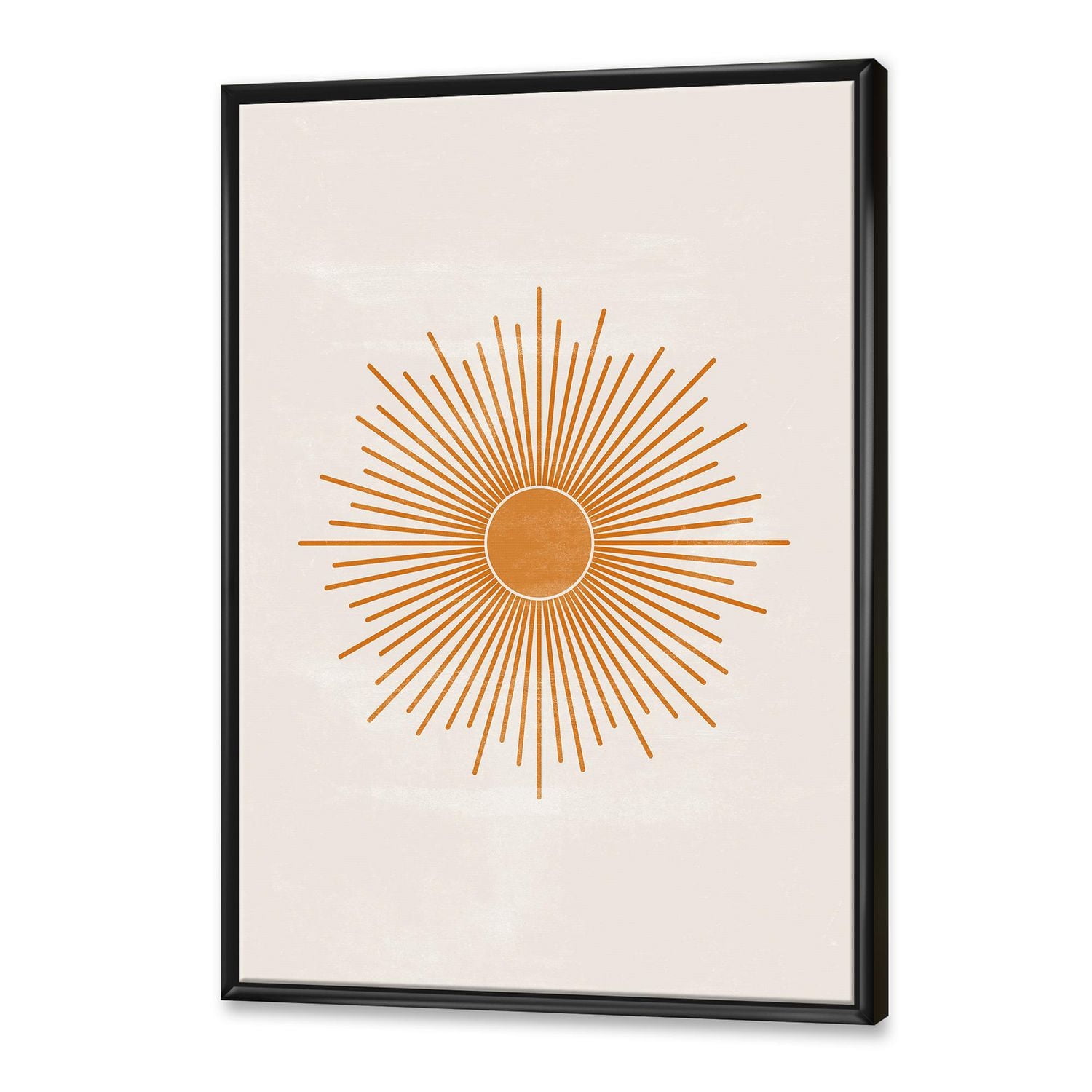 Designart Orange Sun Print II FLOAT FRAME WALL ART