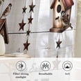 thumbnail image 6 of Sweet Home Semi Sheer Curtains Drapes for Living Room,Bedroom,French Doors Window 96 Inches Long,Western Stars Bird Houses White Wood Plank Rod Pocket Chiffon Curtain Drapery Voile Draperies Panel, 6 of 8