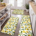 thumbnail image 2 of Yellow Lemon Fruit Flowers White Pattern Kitchen Rugs Sets Of 3,Kitchen Runner Rugs Non Skid Washable,Decorative Kitchen Floor Mats for Kitchen,Sink,Laundry,17"x30"+ 17"x47" + 17"x59", 2 of 6
