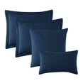 thumbnail image 3 of Nestl 4 Piece Quilt Set Twin with Pillow Shams and Euro Shams, Soft Microfiber Lightweight Bedspread Coverlet, Modern Style Ellipse Weave Bed Cover, Navy Blue, 3 of 5