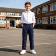 thumbnail image 5 of Lutiedan Boys Dress Pants Elastic Waist Uniform School Trousers Straight Leg Casual Baggy Pants with Pocket Sizes 5-15, 5 of 7