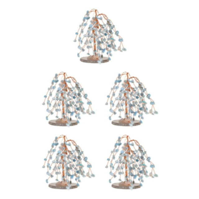 Baohd 1/2/3/5 Eco-friendly Round Edge Tree Desktop Decor - Good Wishes For Happiness Blue 5PCS