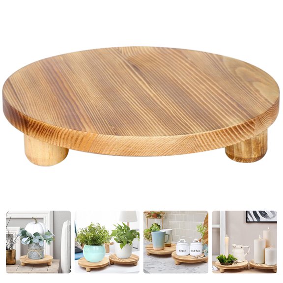 Wooden Plant Stand for Home Beige Pine Small Flowerpot Display Stand with Smooth Edges 7 Inch