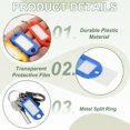 thumbnail image 3 of Uxcell Plastic Key Tags with Split Ring Label Window Identifiers ID Keychain Tag for Name Luggage Lake Blue, 3 of 6
