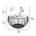 thumbnail image 2 of Eggs Holder Basket Organizer Storage Ceramic Fruit Container Kitchen Hen Decor/ Creative Egg And Snack Storage Basket, Iron Restaurant Storage Basket, Small, White, 2 of 4