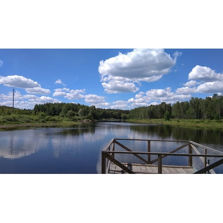 Russian Landscape - LAMINATED POSTER Lake Forest Russia Summer Landscape Nature Poster Print 24 x 36