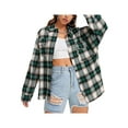 thumbnail image 2 of Women Long Sleeve Shirt Plaid Lapel Botton Down Boyfrind Blouse For Spring Fall Plus Size Streetwear, 2 of 6