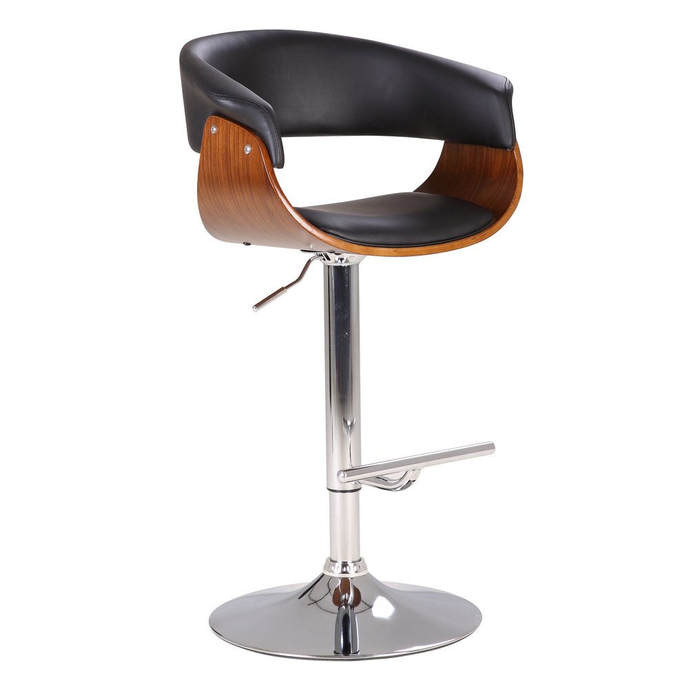 Black Modern SwivelAdjustable Wood Barstool with Armrests Walmart