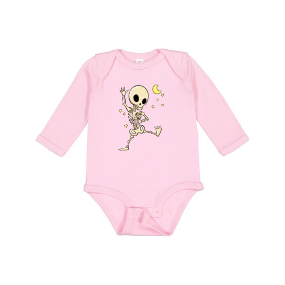 Inktastic Cute Dancing Skeleton Boys or Girls Long Sleeve Baby Bodysuit