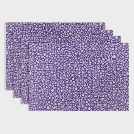 

Pratyus 4pcs Dots Table Mat Linen Party Placemat for Birthday Parties Christmas Restaurants Buffets - Home Decoration 18x12in