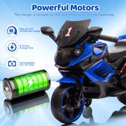 Shininglove 6V Kids Motorcycle with Training Wheels, Electric Ride-On Toy with Music & Headlight, Toddler Bike Gifts for Boys Girls Ages 3-6