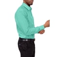 thumbnail image 3 of G-Style USA Men's Regular Fit Long Sleeve Solid Color Dress Shirts - Aqua - 5X - 21-21.5 - 36-37, 3 of 6