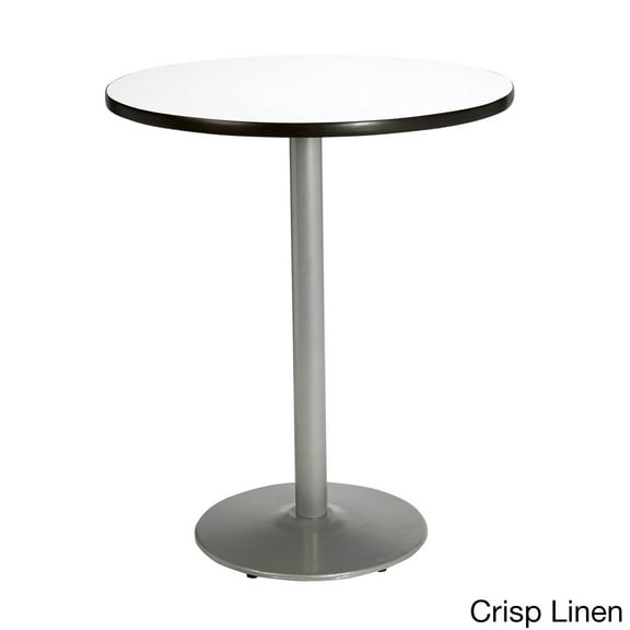 KFI Studios Mode 2.5' Round Bistro Table, Crisp Linen, Silver Base