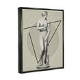 thumbnail image 4 of Stupell Industries Classic Statue on Geometric Abstract Painting Black Floater Framed Canvas Art Print Wall Art, 17 x 21, 4 of 10
