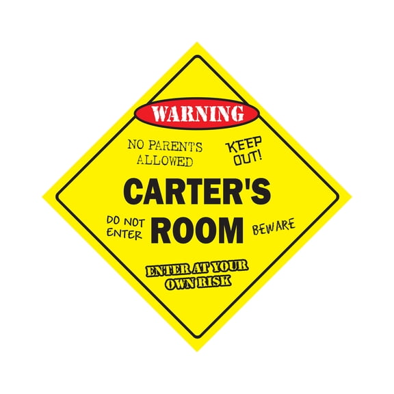 Carter's Room Sign Crossing Zone Xing | Indoor/Outdoor | 14" Tall kids bedroom decor door children's name boy girl