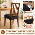 thumbnail image 6 of OKKEEY Waterproof Chair Seat Covers with Velcro Closure, 2Pcs Stretch Slipcovers for Dining Chairs, Removable Seat Cushion Protectors for Kitchen Chairs, Black, 6 of 10
