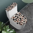 thumbnail image 3 of HELLHERO Brown Leopard Print Toilet Seat Lid Cover Set Non-Slip for Bathroom Supplies Washable Toilet Seat Cover Set, 3 of 8