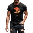 thumbnail image 2 of NuoCaiYun Fashionable Tops for Men Casual Printed Short Sleeve Round Neck Summer Fall Blouses, 2 of 5