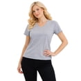 thumbnail image 2 of 3-Pack Women's V-Neck Short Sleeve 100% Cotton Summer Tee Tops S-XXL, 2 of 6
