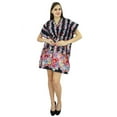 thumbnail image 3 of Bimba Women Bohemian Printed Kaftan Dress Cotton Short Tunic Beach Caftan, 3 of 8