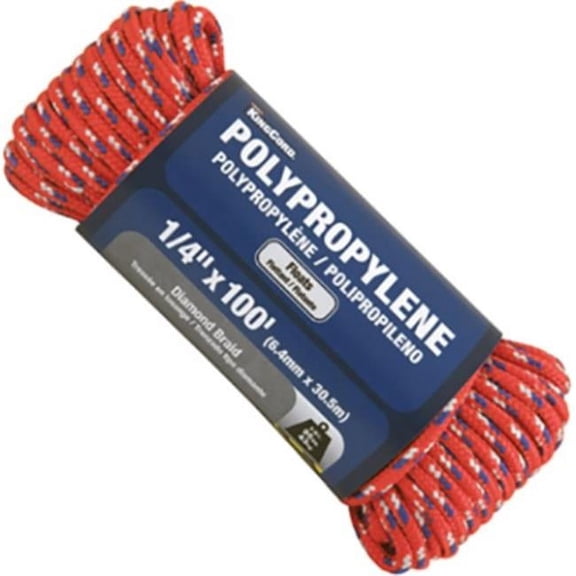 Mibro 312521BGV1 0.37 in. x 100 ft. Flag Colors 32 Strand Polypropylene Diamond Braid Rope