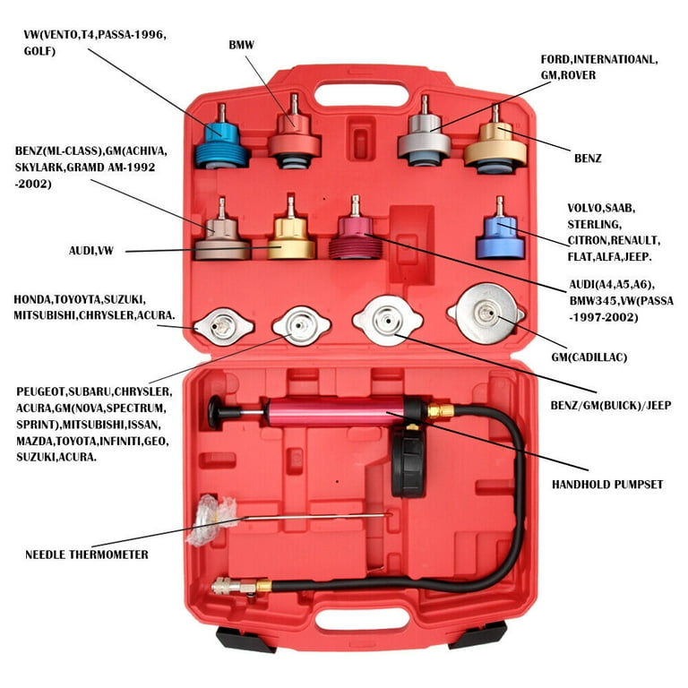 Pressure Tester Cooling System Radiator Coolant Head Gasket Leak Detector