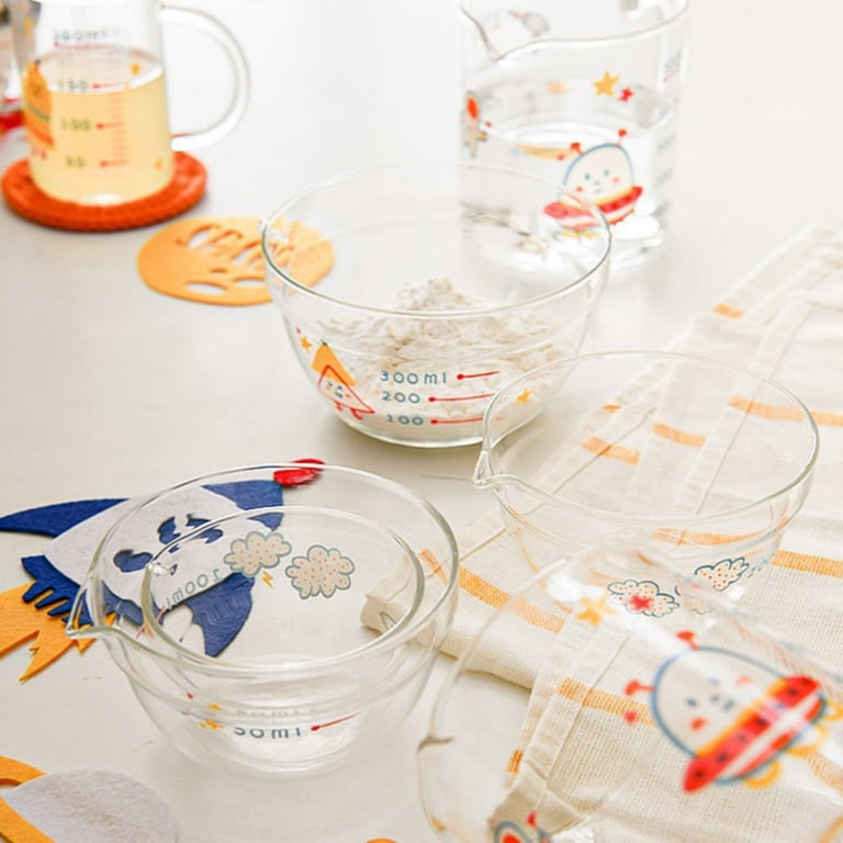 Glass Measuring Cup,3.5oz Premium Borosilicate Glass Cup,Lovely V-Shaped  Spout Glass Bowls,Baking Cooking Egg-Beating Supplies,Glass Measuring Cup  for ...