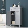 thumbnail image 2 of Yardi Yard Gray Shaker-Style Linen Cabinet, MDF, 1 Door + 2 Shelves + 1 Drawer, for Modern Bathroom Storage, 2 of 12